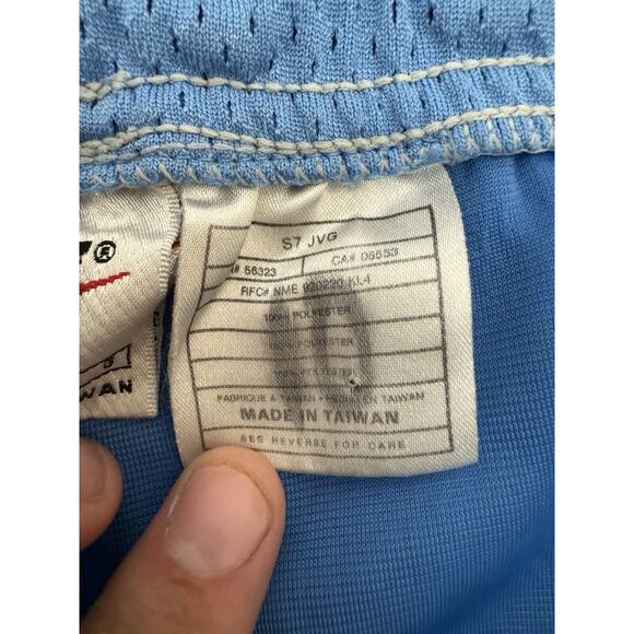 Vintage 90s Nike Obsidian Blue Navy White Tag Basketball Shorts Size L UNC - Picture 4 of 8